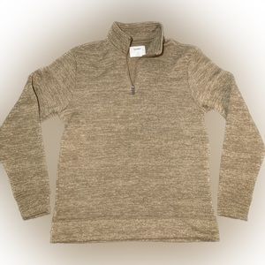 Old Navy Men’s Quarter Zip Fleece Pullover Sweater size Medium, Brown